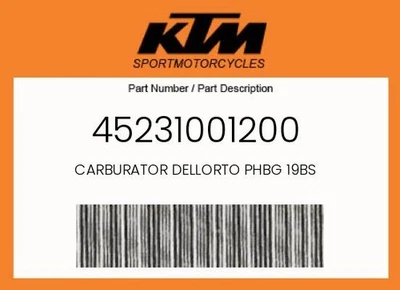 Carburador genuino KTM Dellorto Phbg 19Bs - 45231001200 Foto 1 de 4