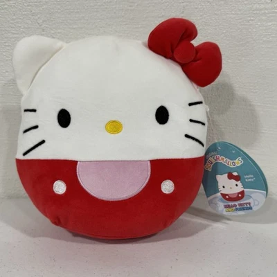 NEW! Squishmallows Hello Kitty Red Bow Plush 8" Sanrio Kellytoy NWT Soft Toy - Image 1 of 4