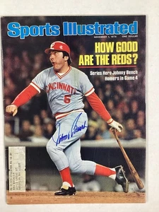 Johnny Bench Signed Sports Illustrated 11/1/76 Reds HOF Baseball Autograph JSA - Picture 1 of 4