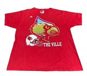 University Of Louisville Cardinals Tshirts Mens 2XL Adidas Go To Tee Red Sports - Picture 1 of 10