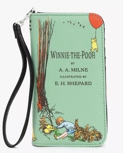 Winnie the Pooh Book Wallet or Wristlet - Cute Wallet Gifts - Green Cover - Picture 1 of 5