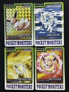 Eevee Vaporeon Jolteon Flareon 133 136 Pokemon Card Carddass Japan BANDAI 1997 - Picture 1 of 16