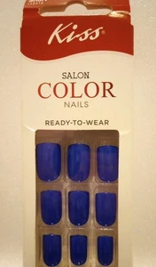 24 Kiss Salon Color Nägel kurz dunkelblau 7 Tage Ready To Wear Fingernagel blau - Bild 1 von 10