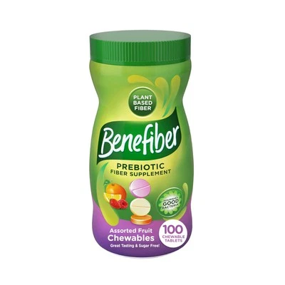 (3Pack)Benefiber Chewable Prebiotic Fiber Supplement Tablet for Digestive Health