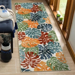 Tropical Washable Runner Rug 2x6, Non-Slip Colorful Leaf Runner Rugs for Kitc... - Bild 1 von 8