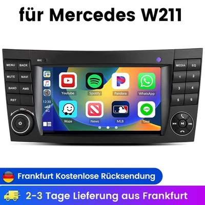 7"Autoradio Für Benz CLS E-Class W211 W219 Android14 Carplay GPS Nav DAB+ SWC BT - Bild 1 von 4