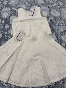 Ralph Lauren Beautiful 2 Piece Top And Skirt For Girls Size 6 White Textured NWT - Picture 1 of 18