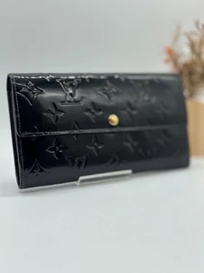 LOUIS VUITTON Portefeuille Sarah M90080 Vernis Long Wallet Noir Magnetique - Picture 1 of 20