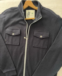 Linksoul Birdseye Piqué Maglione Uomo M Blu Lusso Cotone Full Zip Tasca Giacca - Foto 1 di 10