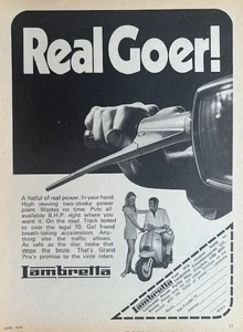 LAMBRETTA GRAND PRIX ORIGINAL 1970 B/W ADVERTISEMENT 24cm x 18cm - Picture 1 of 4