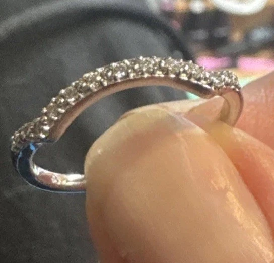 Anillo Estate Oro Blanco 10K 13 Redondo Corte Brillante Diamante Banda 0.13 Cts Talla 7 Foto 1 de 4