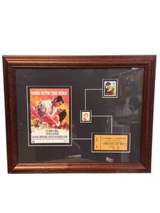 Gone With The Wind Framed Mini Poster 2 Stamps Movie Ticket Commemorative 16x13 - Picture 1 of 6