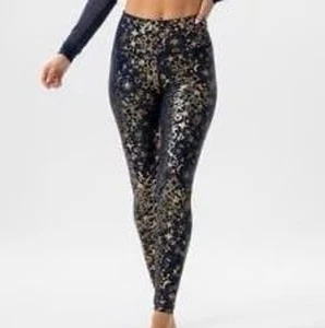 Dunkelblau mit Gold PowerHold Fabletics Leggings Yogahose für Damen Größe M - Bild 1 von 7