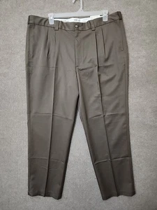 Pantalone elegante Oak Hill microfibra plissettato uomo 44x30 tortora scuro NUOVO - Foto 1 di 9