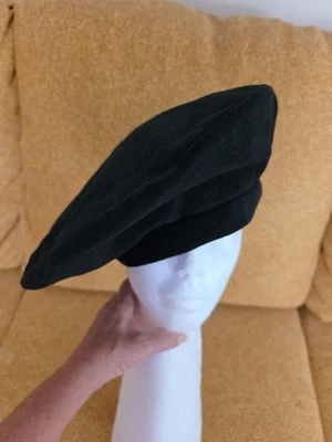 ERIC JAVITS Black Faux Suede Beret Hat Lined  - Image 1 of 4
