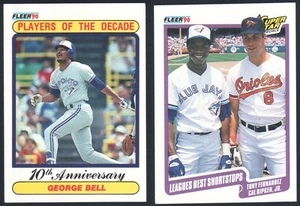 Cal Ripken Jr &Tony Fernandez #634 George Bell #628  1990 Fleer Baseball - Bild 1 von 2