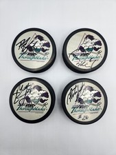 AHL Kentucky Thoroughblades Autographed Hockey Puck Lot (4) Vintage Souvenir A 