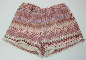 Vanity Damengröße S (24 Zoll Stretch-Taille) rosa Freizeitshorts bequem Lochmuster - Bild 1 von 5