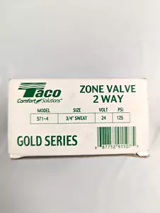 Taco T571-4 - 3/4" Gold Series Zone Valve 2-way - 3/4" - Model 571-4 - 24 Volt - Picture 1 of 5