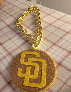 Fanfave SAN DIEGO PADRES Fan Thick Chain Necklace With 7.75" Bling 3D Charm - Picture 1 of 8