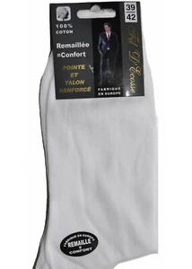G.T.I. 6 Paires de Chaussette homme Fil d'Écosse 100% Coton Remaillé Blanc - Bild 1 von 1