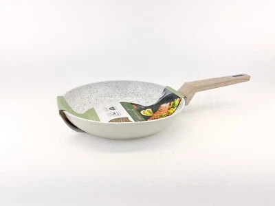 MASTER CLASS Masterclass Healthy Options 9.5" Frying Pan Skillet Non Stick Ceramic Ivory New
