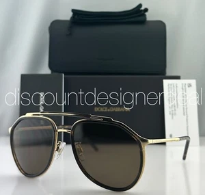 DOLCE & GABBANA Aviator Sunglasses DG 2277 Havana Brown Gold Frame Brown Lens - Picture 1 of 9