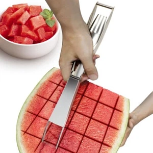 2-in-1 Watermelon Cutter & Fork | Stainless Steel Fruit Slicer Tool - Bild 1 von 7