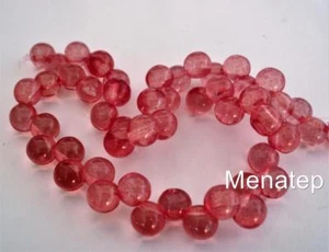 25 6mm Czech Glass Top Hole Round Beads: Transparent Aurora Red - Picture 1 of 1