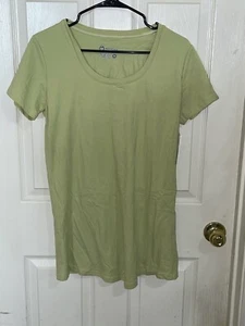 New Women's Mountain Mama Fitted Stretch Maternity Nursing T Shirt Green Medium - Picture 1 of 5