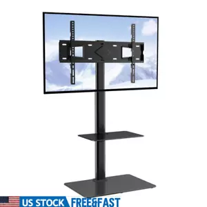Adjustable Universal TV Stand Mount Swivel Tempered Glass Base 32-65 Inch TVs US - Picture 1 of 10
