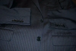 4195 $ Ermenegildo Zegna Trofeo Marine Streifen Wolle Seide Anzug 42 L 38 W Italien - Bild 1 von 12