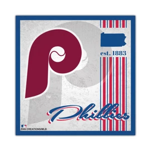 MLB Philadelphia Phillies 10x10 Album Design Holz Schild Throwback Fan Deko - Bild 1 von 1