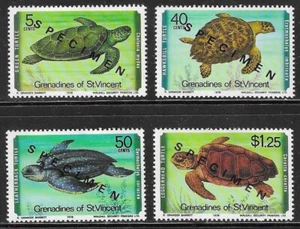 THE GRENADINES OF ST VINCENT - TURTLES - 1978 OVPTD "SPECIMEN"  MNH - Picture 1 of 1