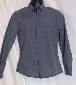 Camicia uomo H&M slim fit manica lunga nera a quadri manica lunga taglia S - Foto 1 di 3