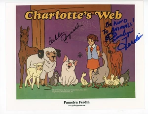 Debbie Reynolds signed Charlotte's Web photo and Pamelyn Ferdin Hanna Barbera TV - Picture 1 of 1