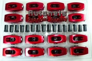 Brazos rodillo de aluminio Ford bloque pequeño 1.6 3/8" 289 302 351W rojo Hot Rod - Imagen 1 de 3