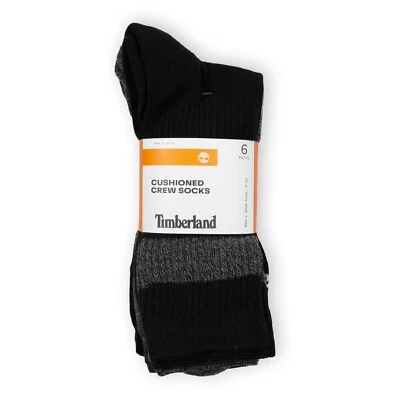 Timberland Mens Socks Size Cushioned Crew Socks Timberland 6 Pairs, 6 Colors - Image 1 of 4