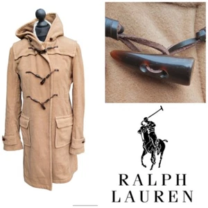 Womens Ralph Lauren Wool Camel Duffle Long Coat Size UK Size 10 - Picture 1 of 7