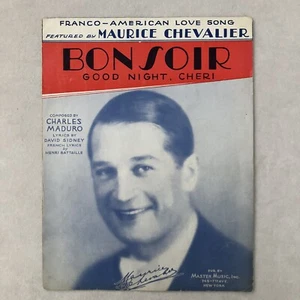 1924 Bonsoir Good Night, Cheri Charles Maduro Vintage sheet music - Picture 1 of 5