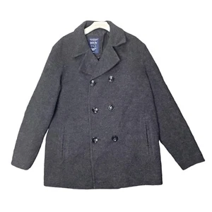 NWT ROUNDTREE & YORKE Mens Coat SZ L Wool Double Breasted Quilted Liner - Picture 1 of 8