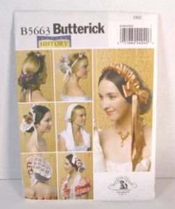 Butterick 5663 Making History 6 Historical Headpieces Misses' XS-L Pattern Uncut - Picture 1 of 2