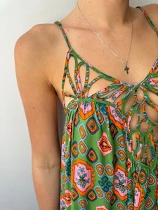 Anthropologie green motif Maxi Dress 100% viscose green floral Small Petite NWT - Picture 1 of 4