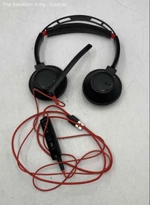 Plantronics Black Red Built-In Microphone Wired On-The-Ear Headsets With Case - Picture 1 of 6