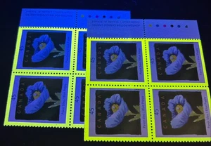 BLUE POPPY Flower = PAPER HF/NF VARIETY = Canada 1997 #1638 MNH fr Booklet pane - Picture 1 of 2