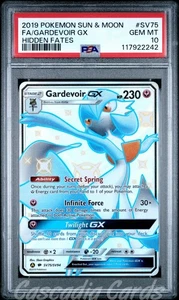 PSA 10 Gardevoir GX Shiny Full Art SV75/SV94 Hidden Fates Pokemon - Picture 1 of 2