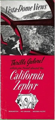 1968 CALIFORNIA ZEPHYR Vista-Dome Railroad Timetables Booklet Map CBQ DRGW WP - Image 1 of 4
