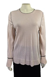 NWT Ann Taylor Mauve pink Classy piped women's light Sweater Top Size L - Picture 1 of 7