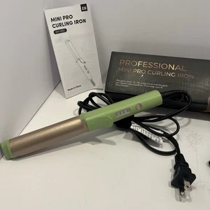 Mini Pro Curling Iron Green With Glove, Pouch Open Box Tested Gets Hot Fast! - Picture 1 of 10