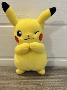 Pokemon 2023 Game Freak 10" Pikachu Pokemon Plush Stuffed Animal Winking - Picture 1 of 3